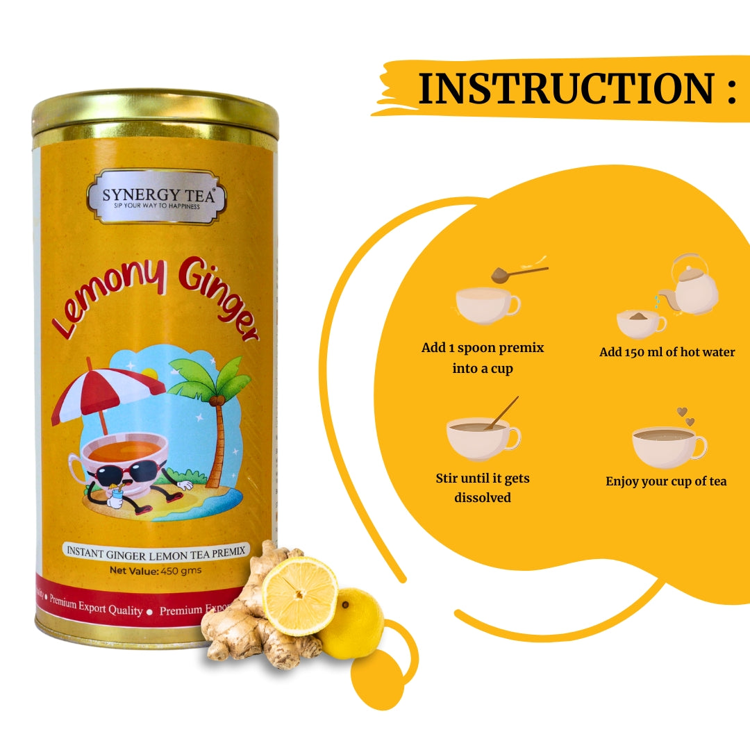 Close-up of dried ginger pieces and lemon peel from Synergy Tea Lemony Ginger blend