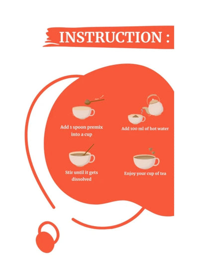 Back of Masala Magic Instant Tea Premix pack — nutritional information and preparation instructions