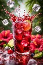 Vibrant hibiscus iced tea splash.webp